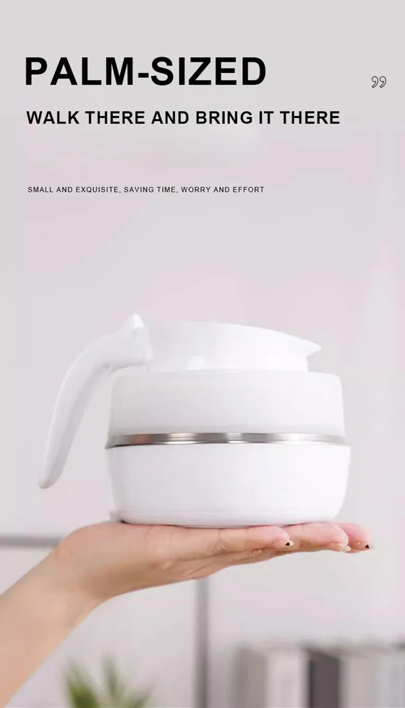 JFBONIN 0.6L Mini Folding Kettle Portable Water Heater 600W Silicone Compression Electric Kettle Home Kettle Easy To Travel