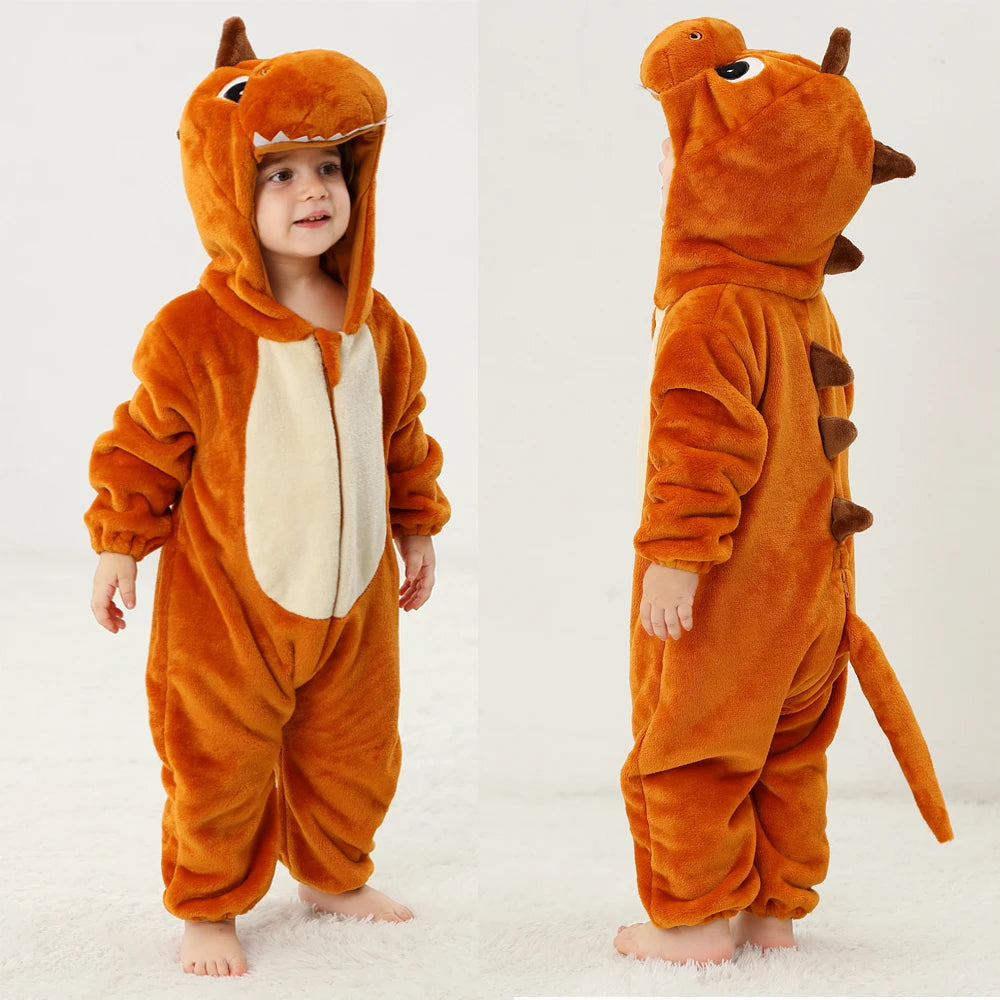 Autumn Winter Cartoon Style Winter Long Sleeve Baby Boys Girls Rompers Toddler Kids Playsuit Jumpsuits Baby Clothes Child Onesie
