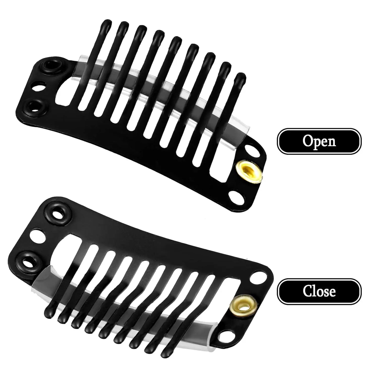 10-100Pcs 9-teeth Beige/Brown/Black Hair Extension Clips Hair Extension Wigs Snap Clips Comb Small Snap Wig Accessories Clips