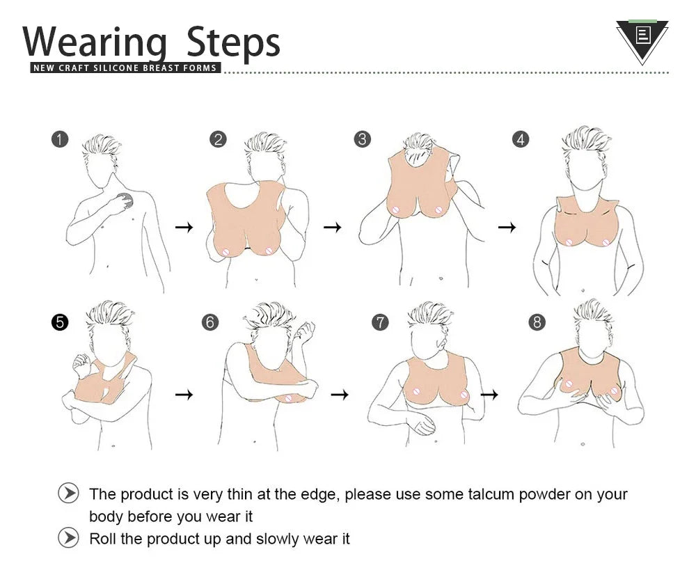 Realistic Silicone Breast Forms Artificial Fake Boobs for Crossdresser Shemale Drag Queen Transgender Cosplay