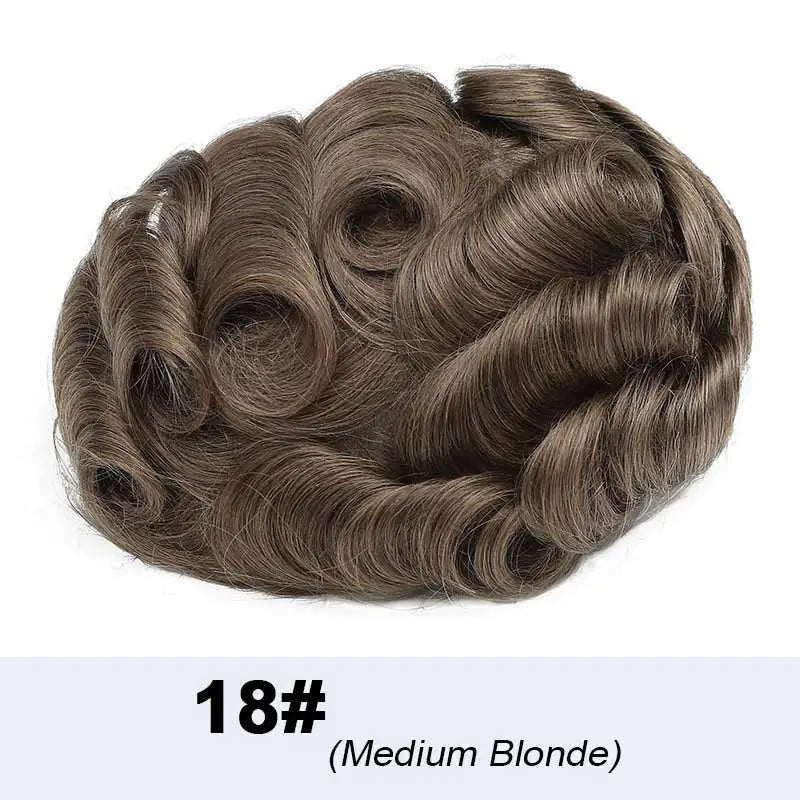 100% Density Full Lace Male Hair Prosthesis Swiss Thin Lace Men's Wig Natural Hairline Human Hair Man Hair System Wigs For Men
