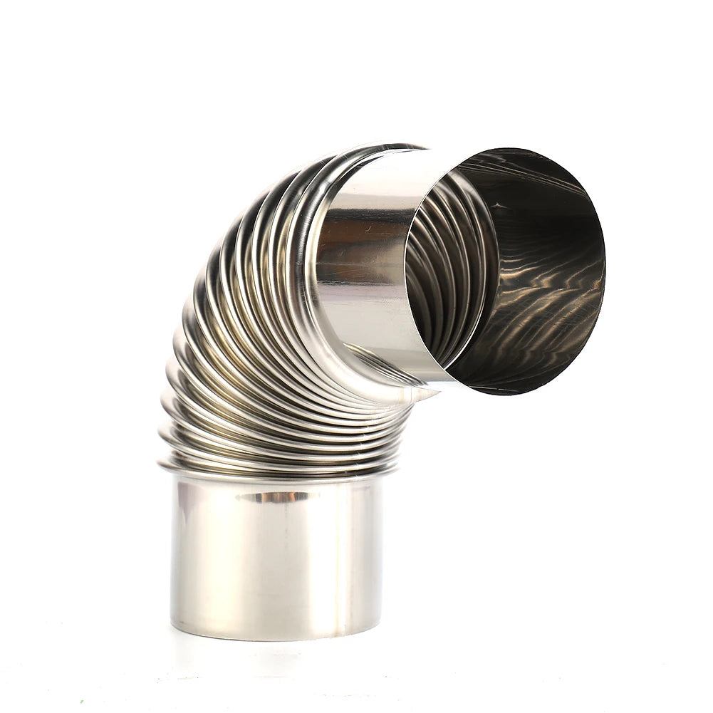 60/70/80mm Stainless Steel 90 Degree Elbow Chimney Liner Bend 90° Multi Flue Stove Pipe For Outdoor Camping Wood Stoves Chimney