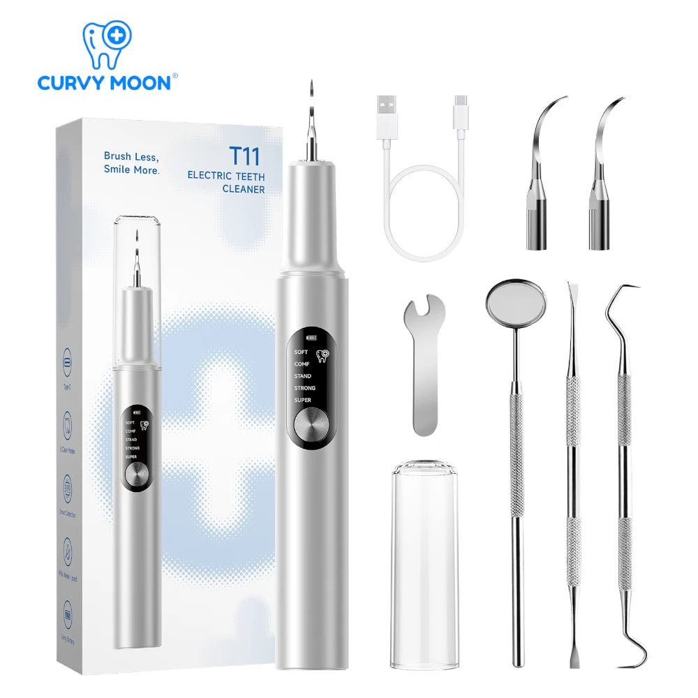 Electric Ultrasonic Dental Scaler 5 Smart Modes T11 Dental Tarter Calculus Cleaning Plaque Tooth Stains Remover Teeth Whitening