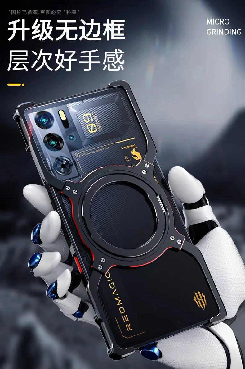 Magnetic Case For Nubia Redmagic 10 Pro Plus 9S 10s Red Magic 9 Pro+ 5G Aluminium Alloy Metal Borderless Bracket Cooling Cover