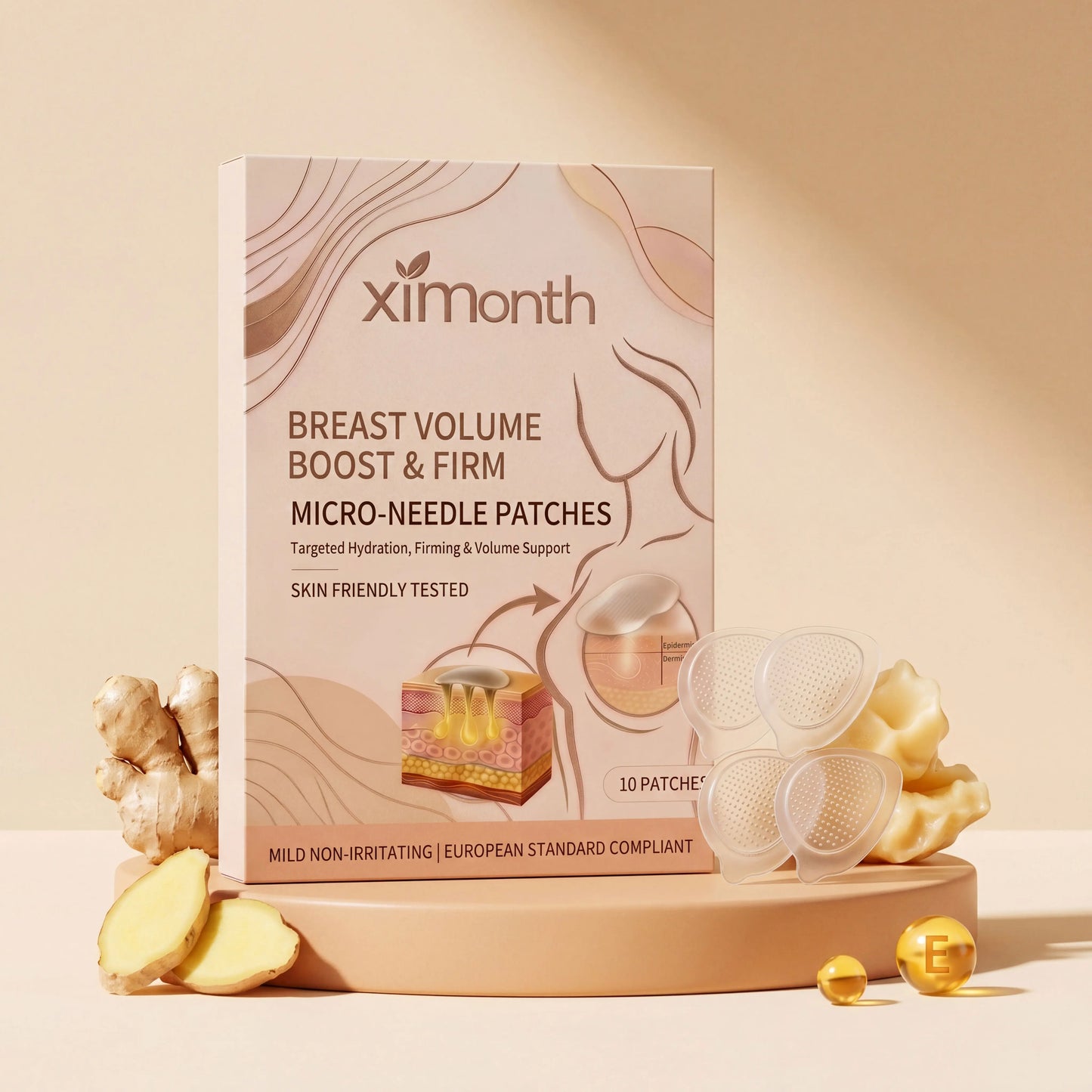Breast Enhancement Advanced Nano-Microneedle Patch Targeted Skin Nutrition Deep Hydration Increased Skin Elasticity For Women