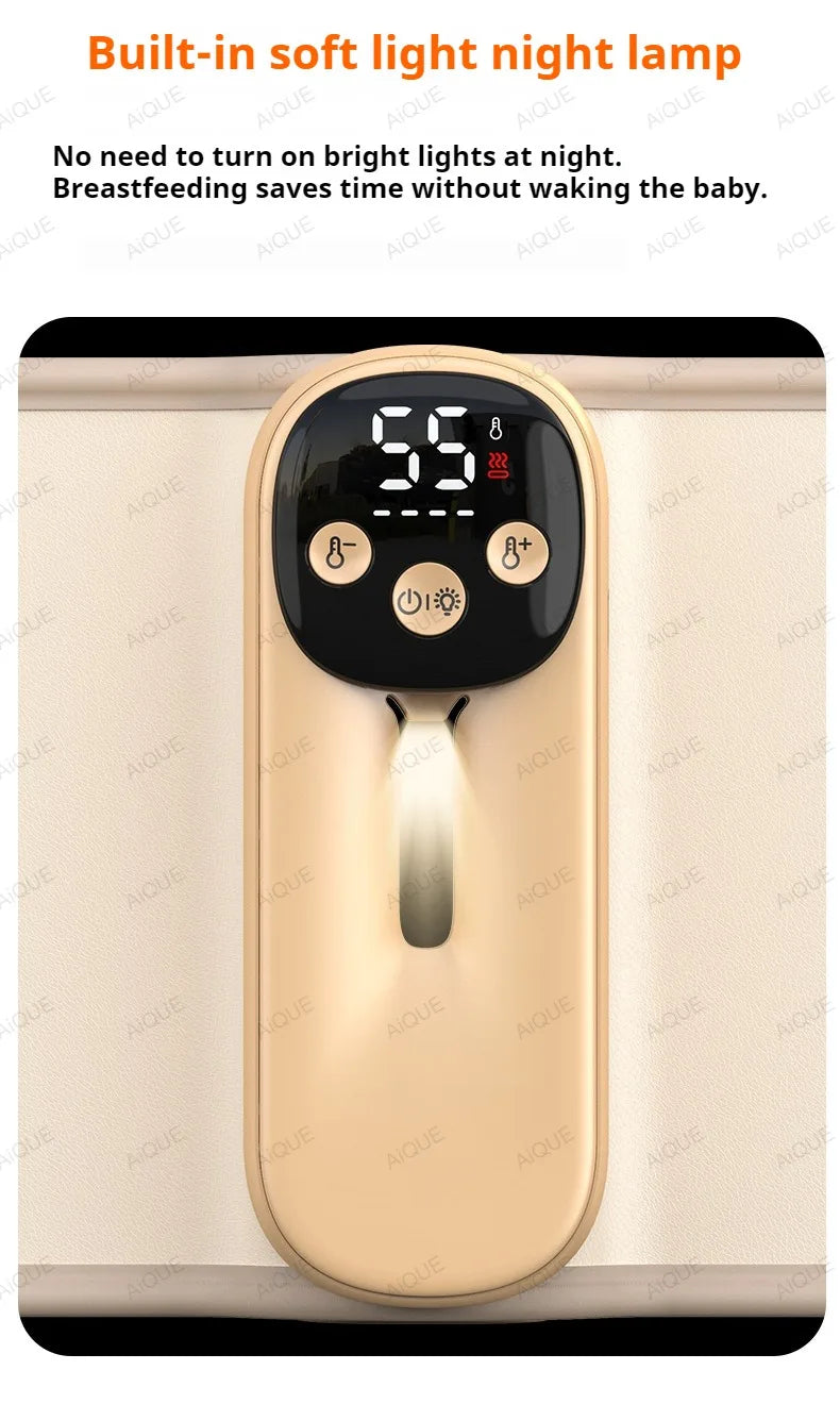 AiQUE 10400mAh Cordless Baby Bottle Warmer Smart Temperature Control USB Fast Charging Outdoor Travel Milk Warmer for Feeding