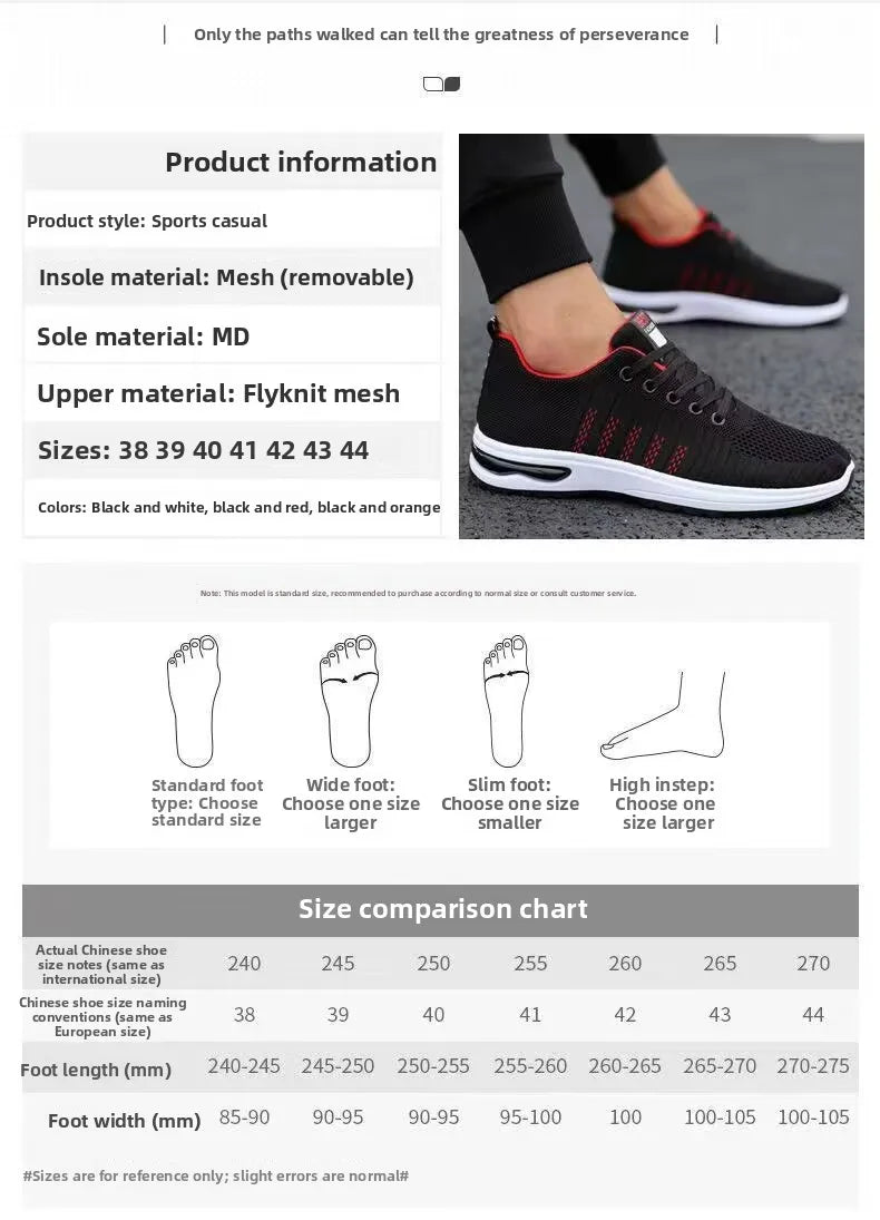 Men's Sport Shoes New Lightweight Comfortable Fashionable Casual Running Shoes Suitable for Youth Thick Bottom Running Style