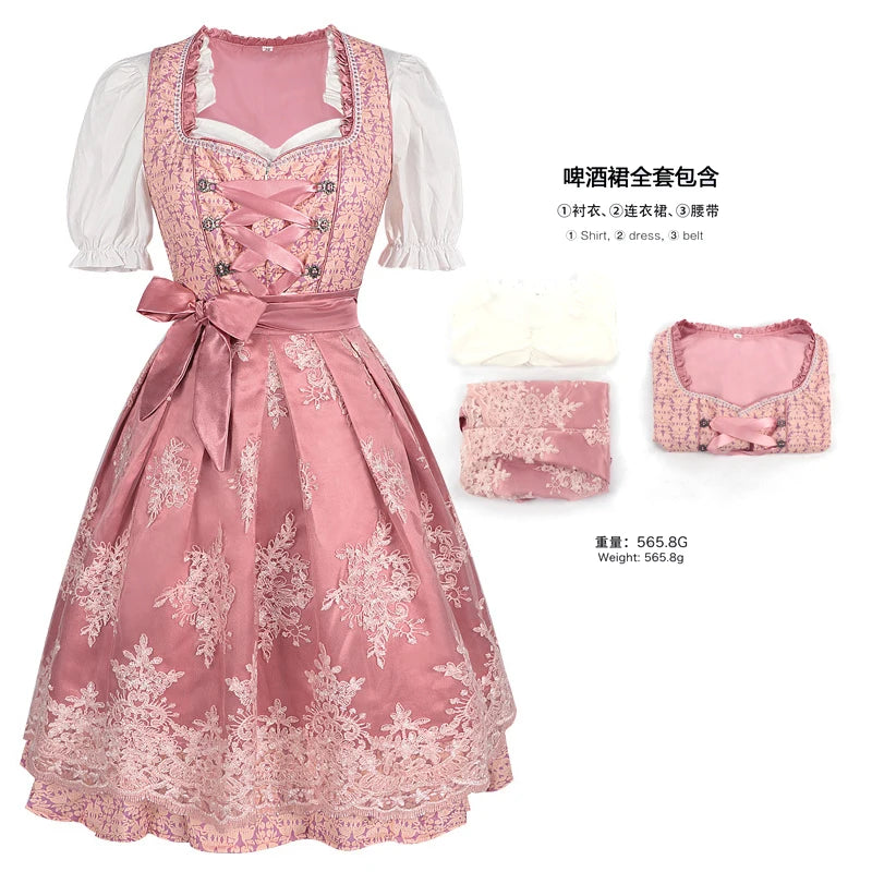 Halloween Carnival Cosplay Costume German Oktoberfest Maid Dress Woman Bavarian Traditional Embroidery Outfits Performance Girl