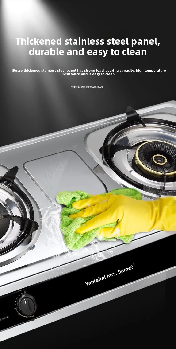 Double Burner Gas Stove Household Desktop LPG Natural Gas Energy Saving Old Style Stove abc