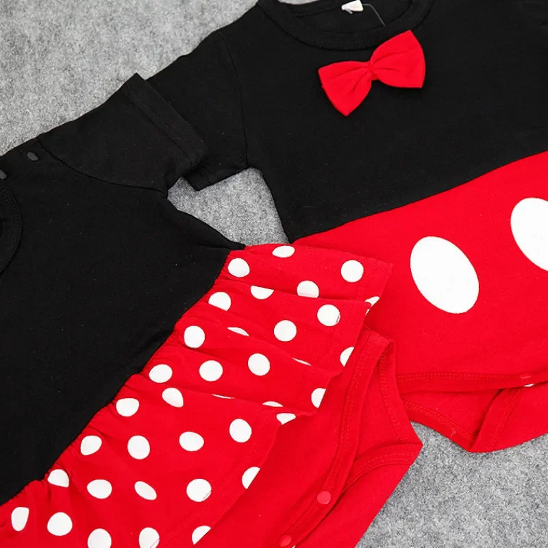 Summer Rompers Baby Boys Girls Newborn Romper Hat Short Sock 3 PCS Set Cartoon Minnie Mickey Infant Clothes Bebe Cotton Jumpsuit