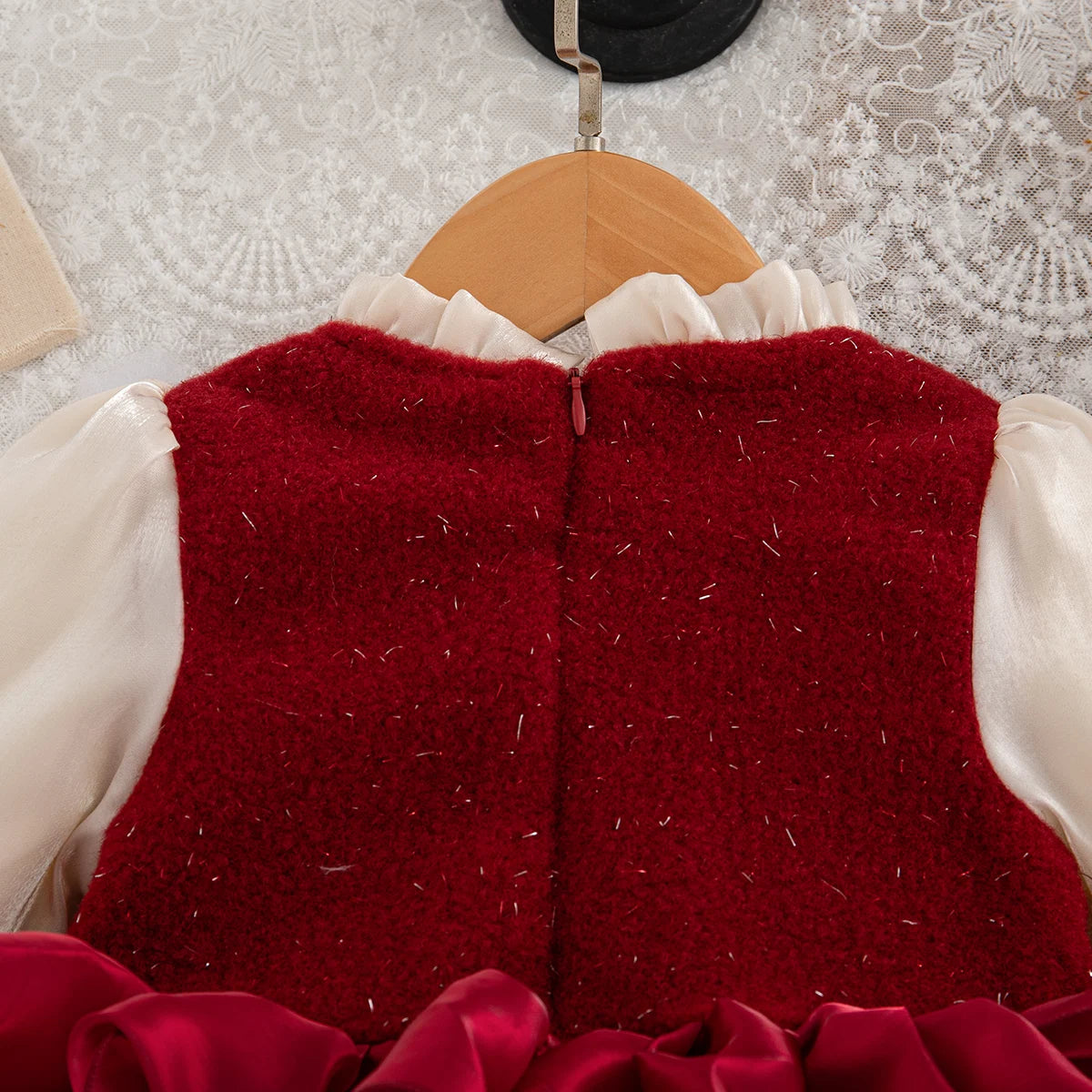 Autumn And Winter New Princess Style Baby Girl Dresses, Red Children'S Clothes For Birthday Parties Suitable For Babies Aged 0-3