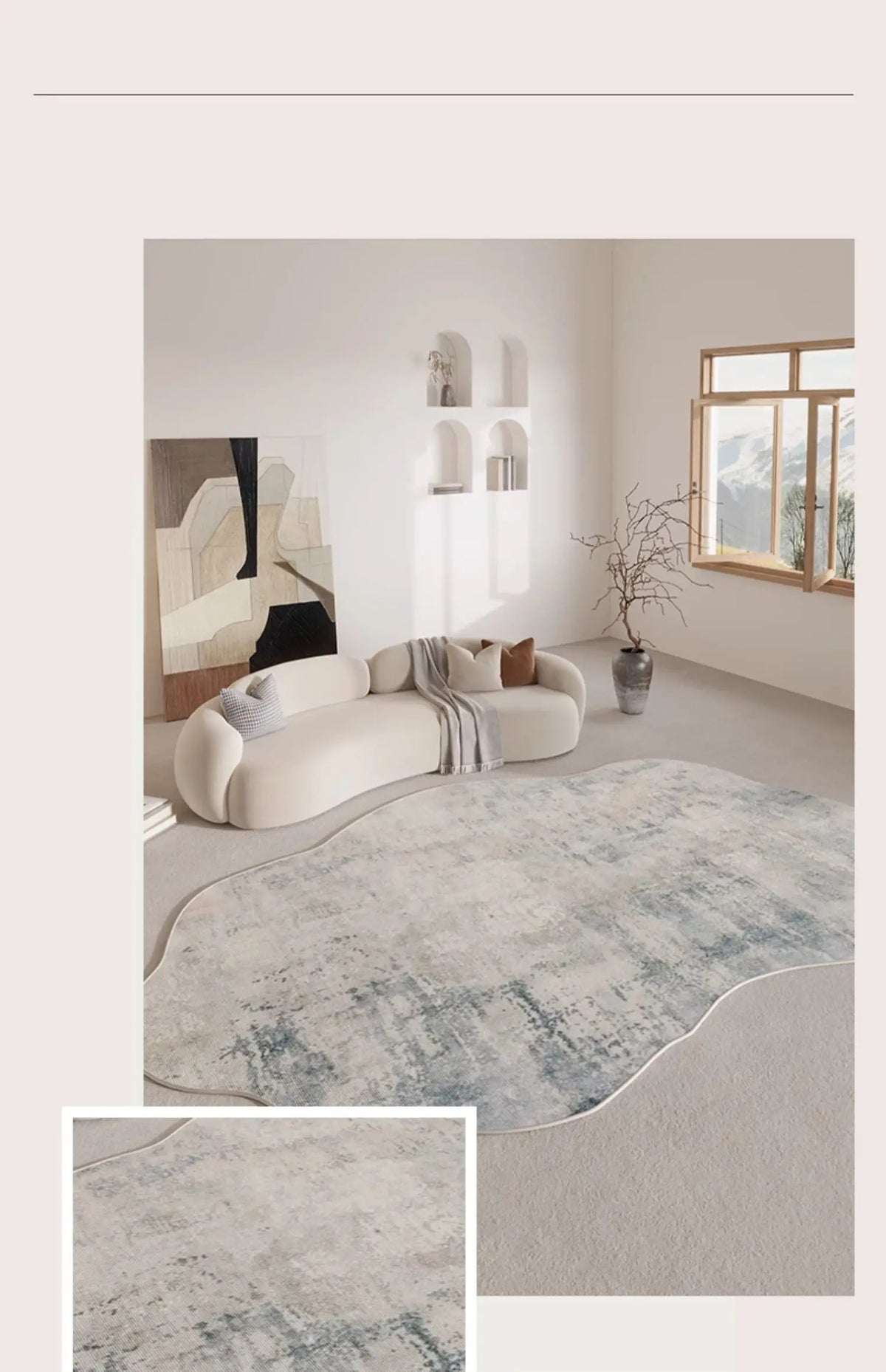 Luxury Retro Carpets for Living Room Irregular Shape Bedroom Decor Soft Carpet Modern Art Cloakroom Rug Thickened Anti-slip Mat