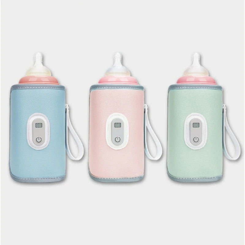 USB Charging Feeding Bottle Heater Heating Sleeve Milk Warmer 5 Temperature Adjust Insulated Breastmilk Warm Bag