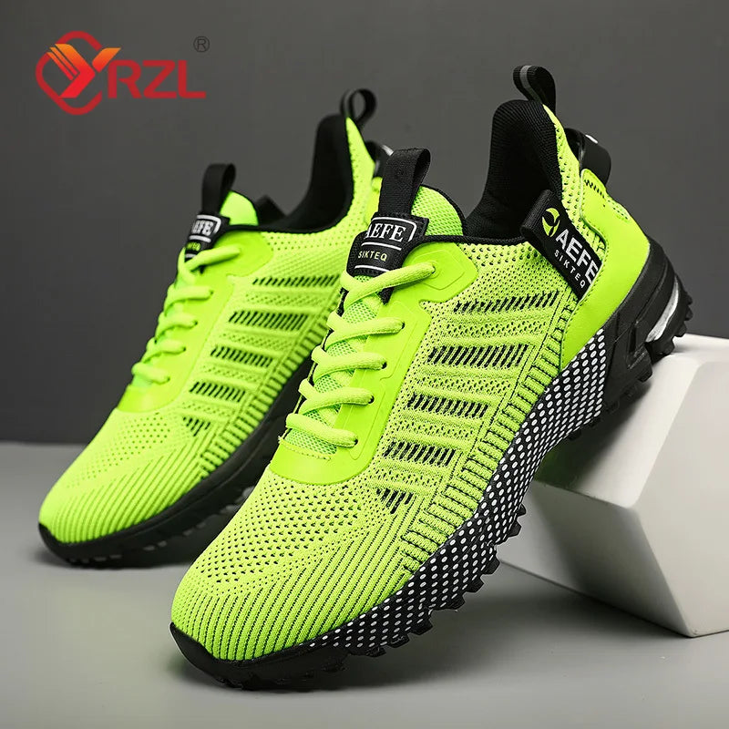 YRZL Men Casual Sport Shoes Breathable Lightweight Sneakers Outdoor Mesh Running Shoes Athletic Jogging Tenis Walking Shoes Man