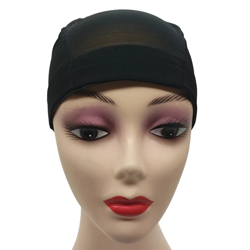 1PC Black Stretchable Breathable Mesh Dome Wig Cap Spandex Base for Wig Making