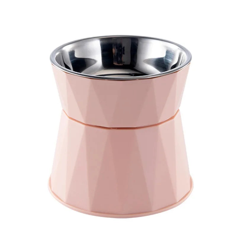 Stainless Steel Cat Bowl High Foot Dog Bowl Neck Protector Cat Food Water Bowl Anti-overturning Feeding Dish Pet Eating Dishes