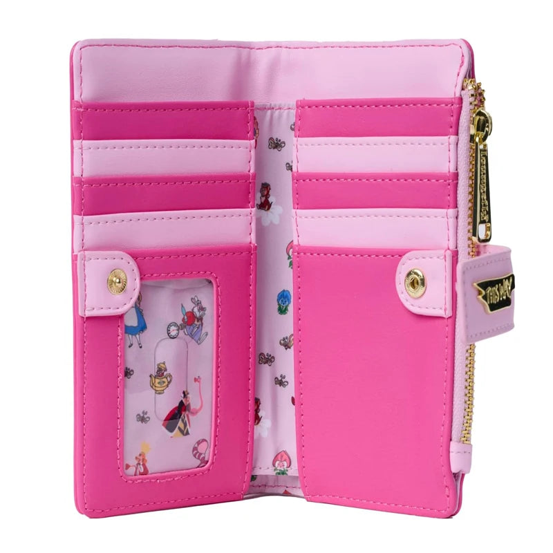 Loungefly Alice in Wonderland Cheshire Cat Mini Backpack Wallet Snap Flap Bifold