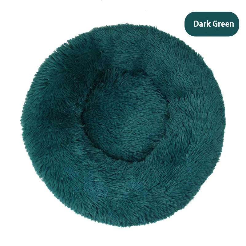 Round Dog Bed Long Plush Pet Kennel Washable Cat House Soft Cotton Mats Sofa For Small Large Dog Chihuahua Dog Basket Pet Bed