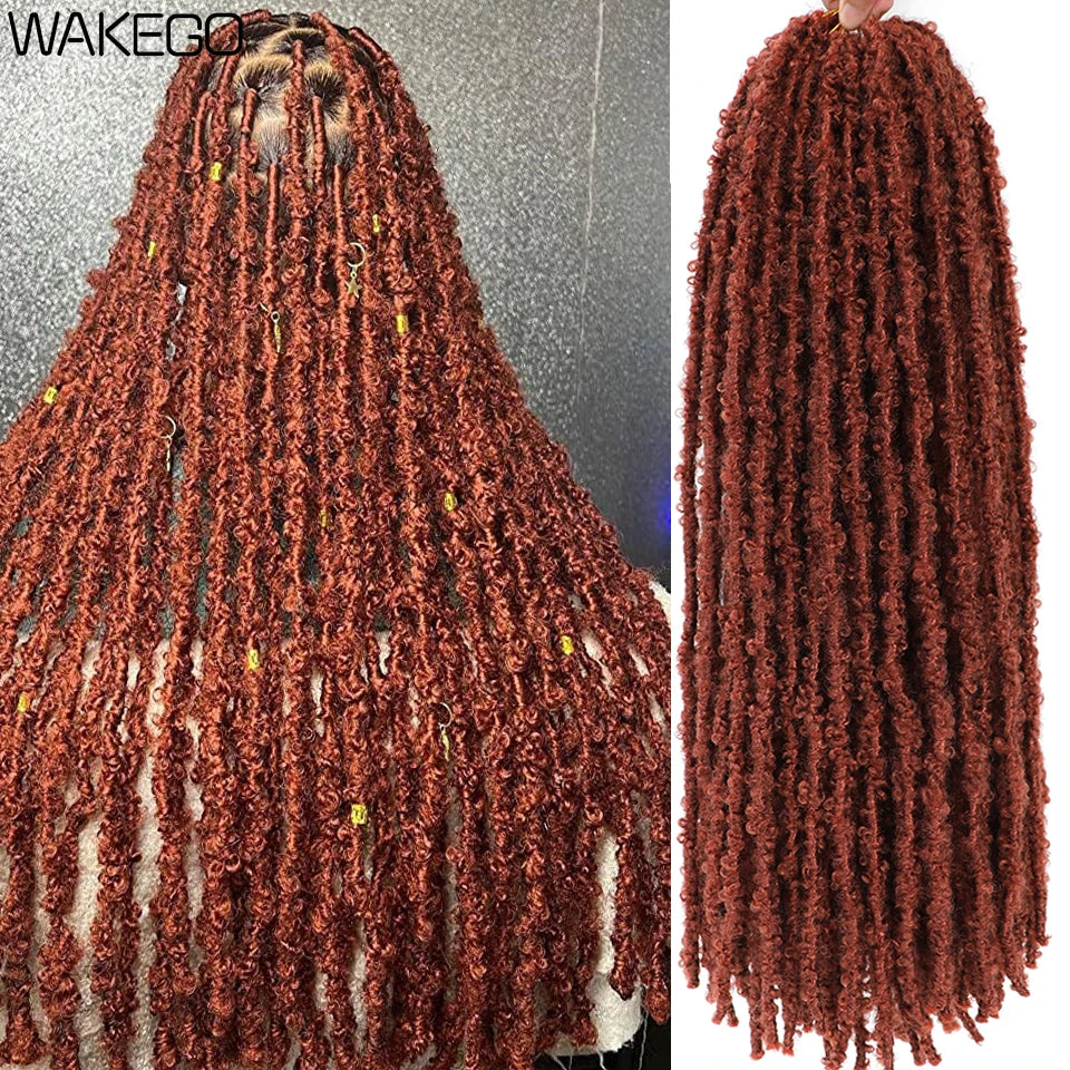 Wakego Butterfly Locs Crochet Hair 14 18 24 Inch Fausse Locks Crochet Butterfly Extensions Pre-looped Soft Locs Synthetic Braid