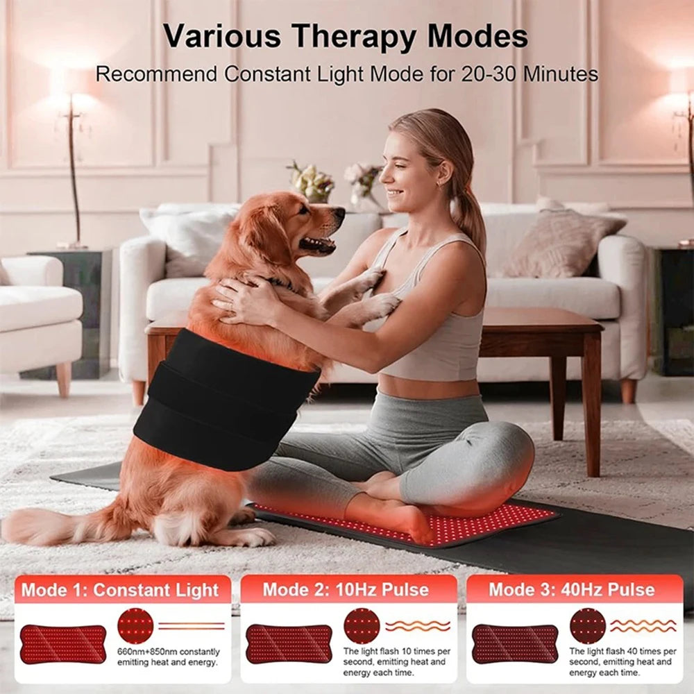 210 LEDs Red Infrared Light Therapy Pad Beauty Devices For Face,Body Back Knee Hands Feet Relief Portable 660nm 850nm Heat Pad