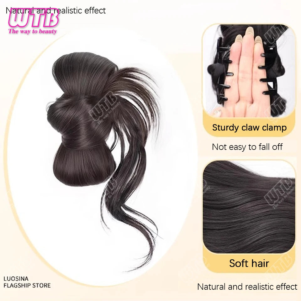 WTB Synthetic Hair Accessories Wig Female Grip Synthetic Hair Bun Wig Natural Hair Ring Wig