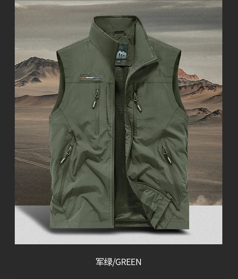 Multi-pocket Vest, Outdoor Activities, Rock Climbing, Hiking, Camping, Fishing, Mountain Climbing, Traveling, Photography, Vest