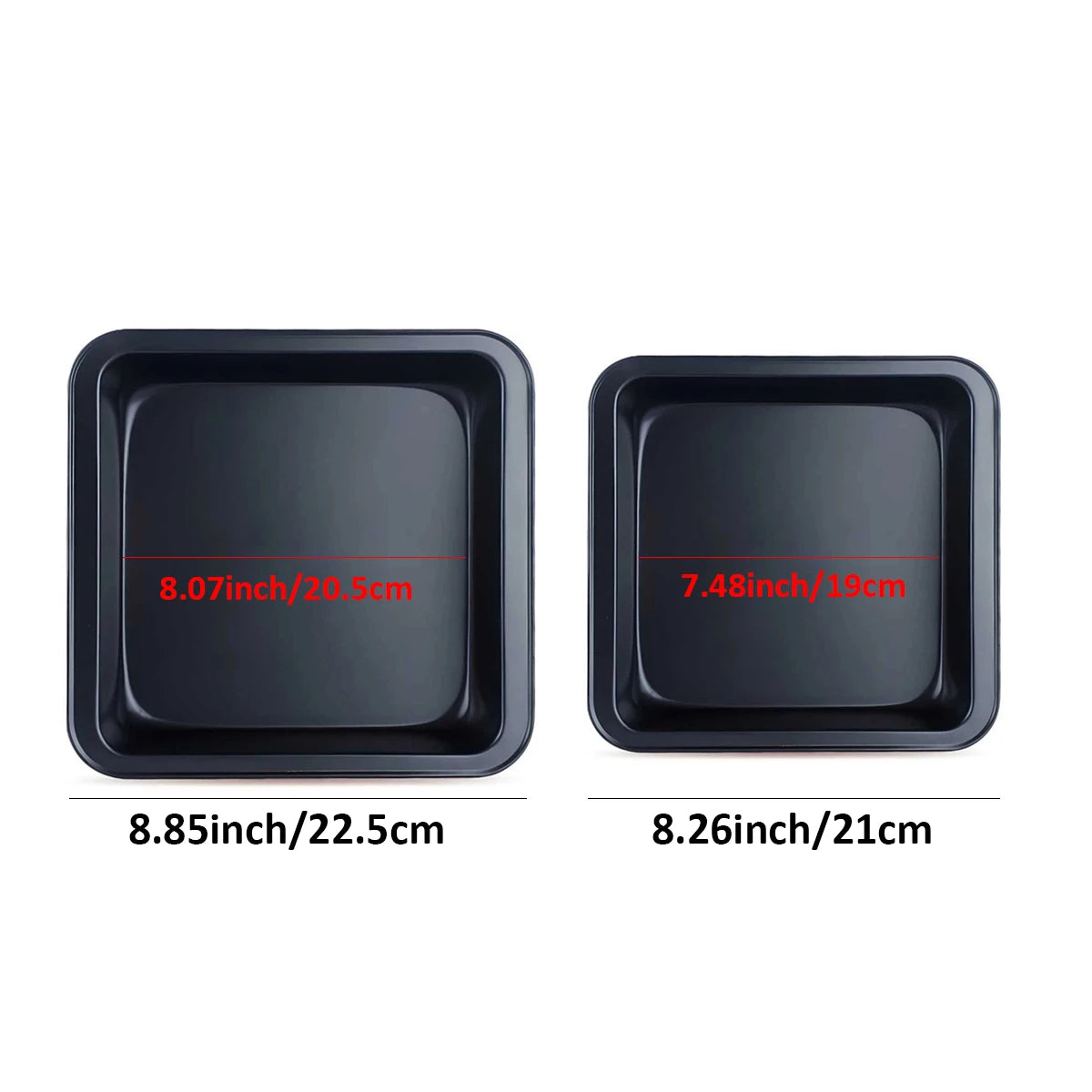 2Pcs/1Pc Square Carbon Steel Non-Stick Baking Pan, Cake Pan, Non-Stick Oven Tray, Cookie Pan - Suitable for Ovens, Air Fryers, Dishwashers, and Refrigerators, Can Be Used to Make Pizza, Fruit Salad, Grilled Fish and Meat, Bre