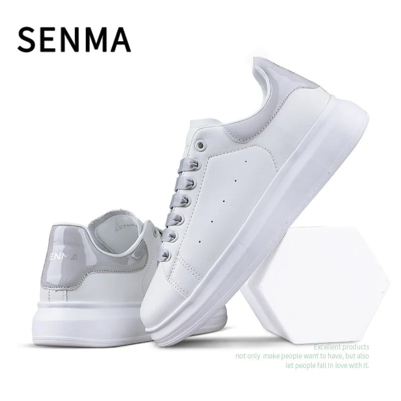 SENMA Luxury Design Sneakers For Men 2025 White Board-shoe Soft Women Walking Shoes Running Shoes Couples Sneakers Tennis shoes