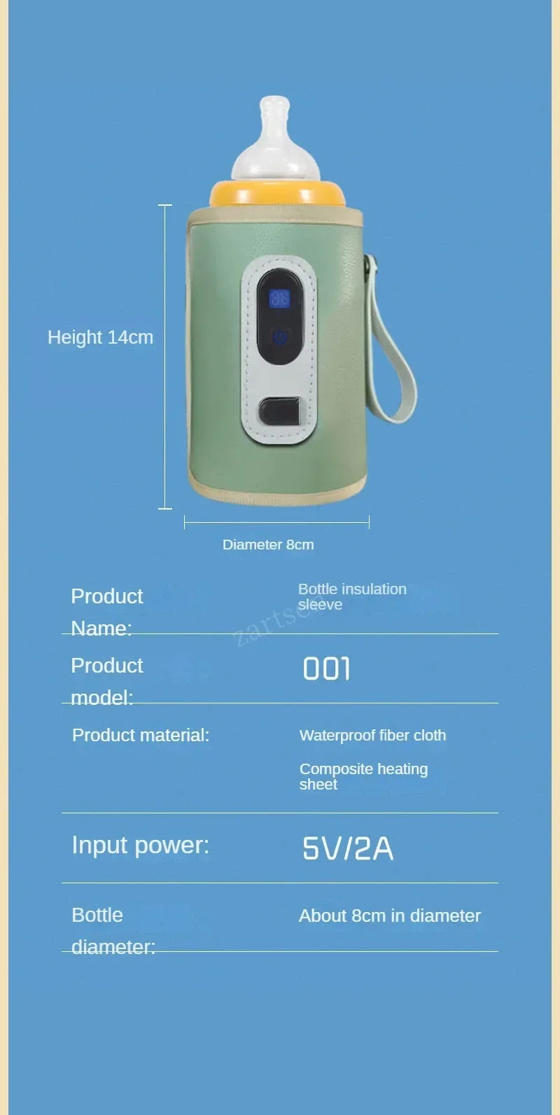 Portable Baby Milk Warmer Guardian Travel Digital Display Nursing Bottle USB Baby Bottle Hot Bag Universal Heater