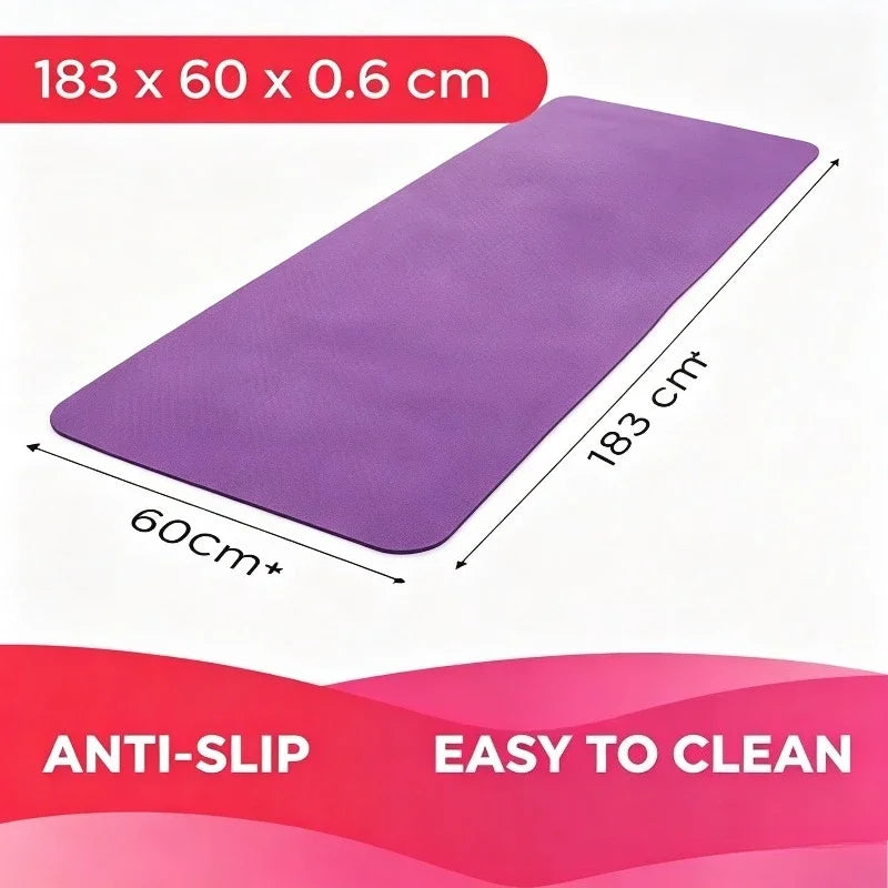 Fitness Yoga Mats Anti-slip Sport 6MM TPE Mat Blanket Exercise Yoga Pilate Gymnastics Mat Equipment Floor Work 6MM Thick TPE