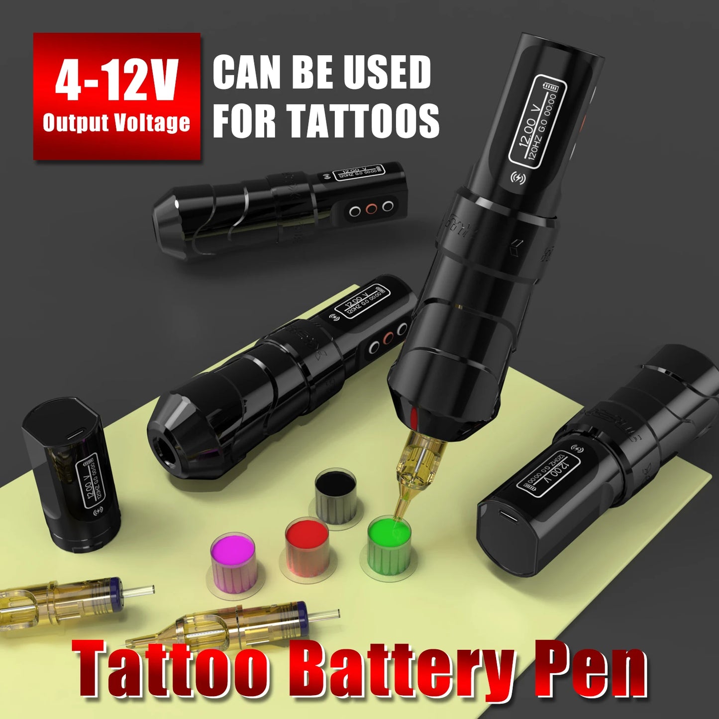 FLUCK MAX Tattoo Machine  Pen 2400mAh Battery 3.5mm/4.0mm Stroke Coreless Motor Lithium Battery Pen Machine For Tattoo Artists