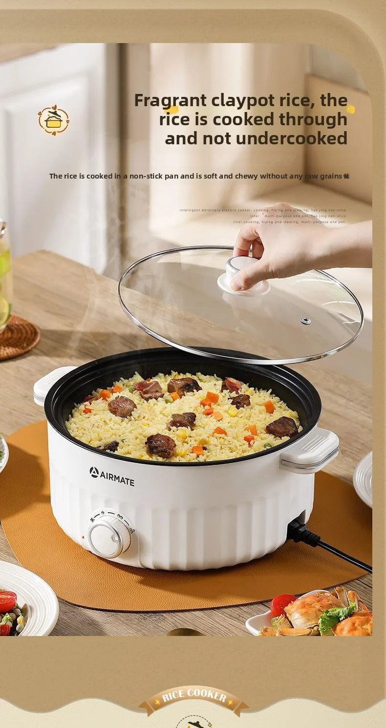 Airmate Electric Cooker Multifunctional Steaming Boiling Frying Pot for Home Dormitory Noodle Cooking Hot Pot