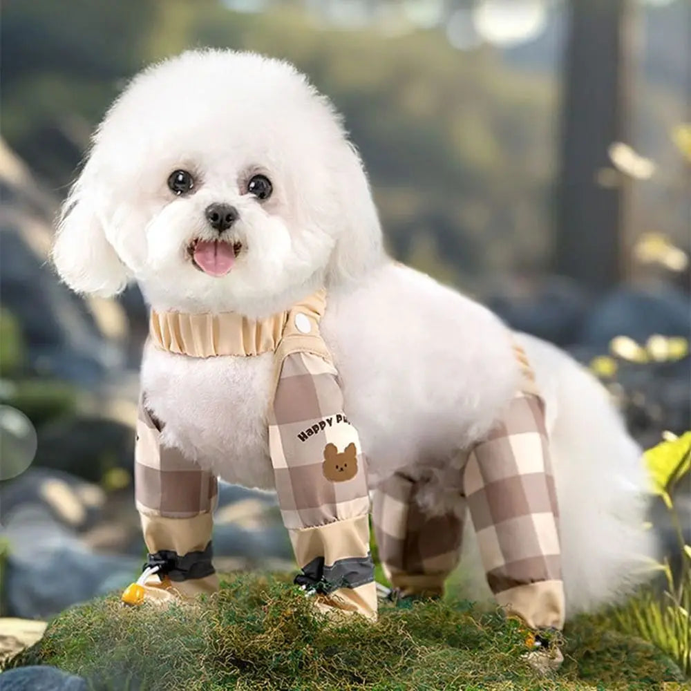 Full Leg Protection Reflective Stripe Pet Pants Adjustable Dustproof Dog Jumpsuit Shoes Anti-Slip Waterproof Pet Going Out Pants