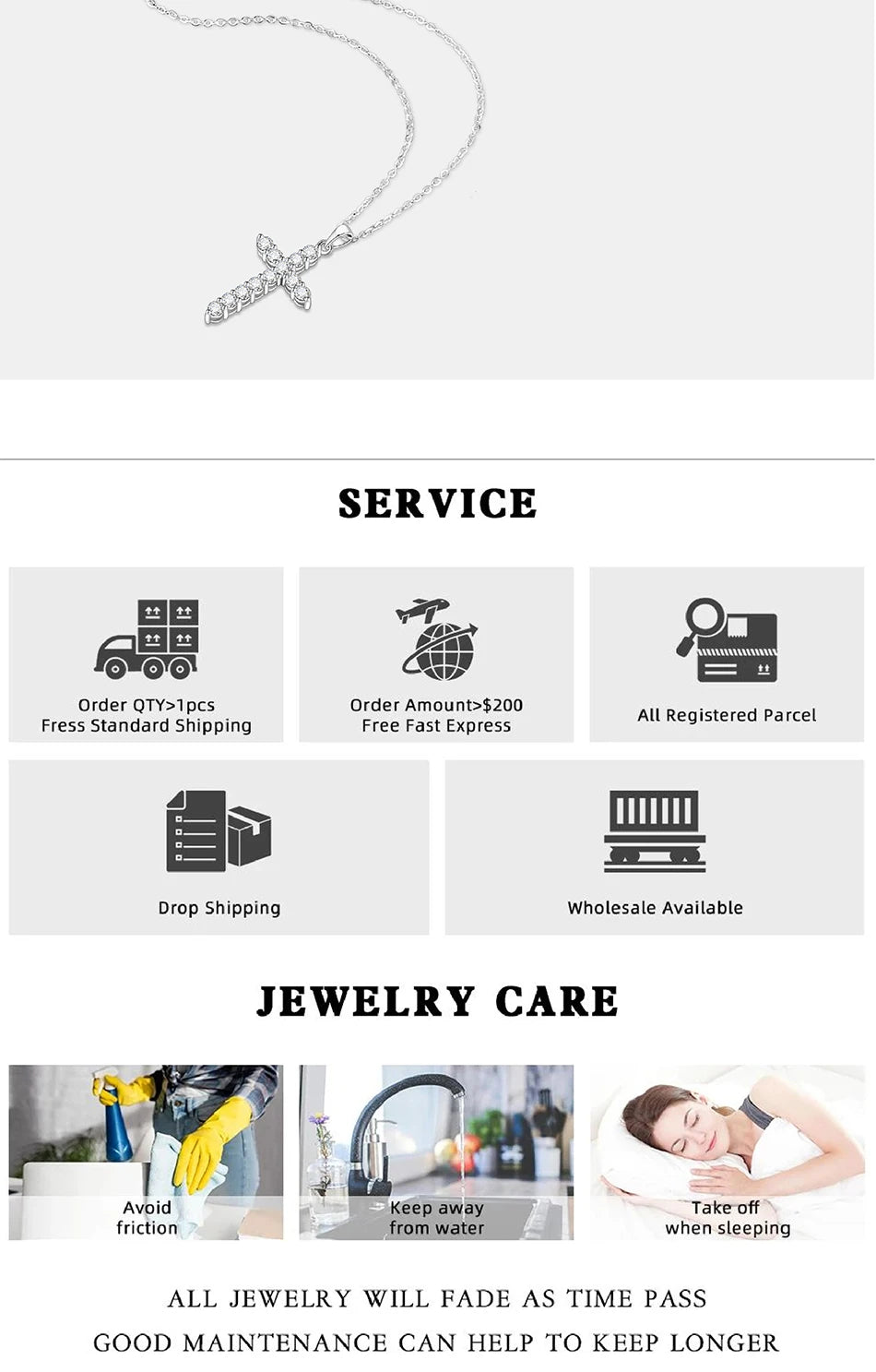 PERFANY All Moissanite Necklace for Women S925 Pure Silver Cross Design Pendant Laboratory Certified Diamond Fashion Jewelry