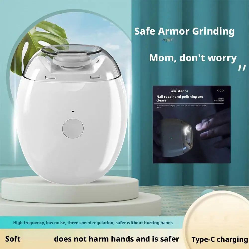 2 IN 1 Electric Nail Clipper Cutter with LED Light Automatic Nail Grinder Trimmer for Baby Adult Mini Manicure Tools Nail Care