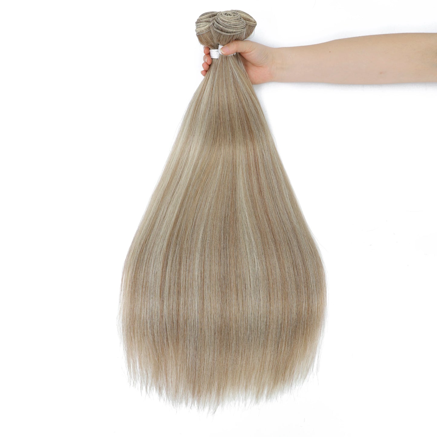 Piano Blonde Straight Hair Bundles Smooth Hair Extensions Fake Fibers Synthetic Yaki Straight Hair Weaving Full to End Free Ship