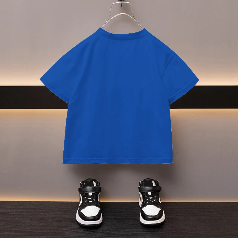 Boys Cotton T-shirt Cartoon Graffiti Bear Printed Girls Tees Summer Short Sleeve Children Tops High Quality Casual Kids Clothes