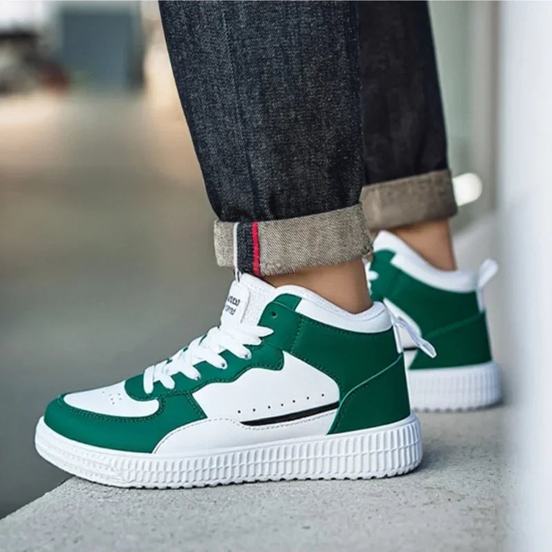 YRZL Casual Shoes for Men Sneakers Breathable PU Leather White Shoes Unisex Comfortable Walking Sport Shoes for Man