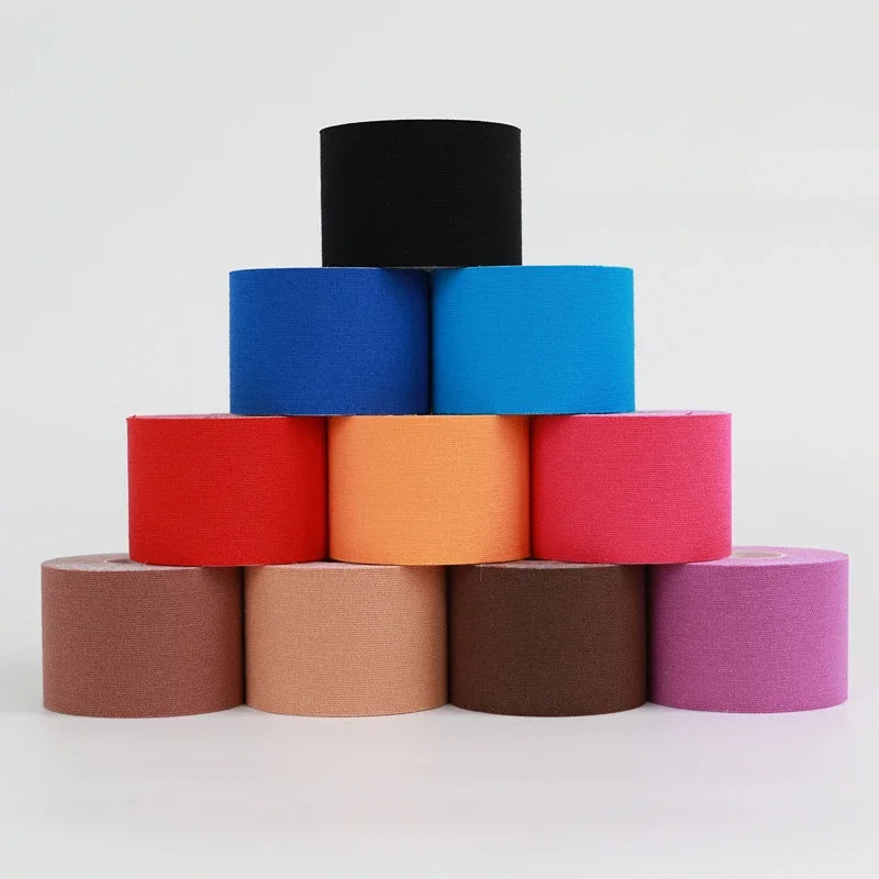 2.5cm Sports Kinesio Tape Muscle Kinesiology Elastic Knee Pain Relief Strain Patch Athletic Recovery Stickers Fitness Bandages