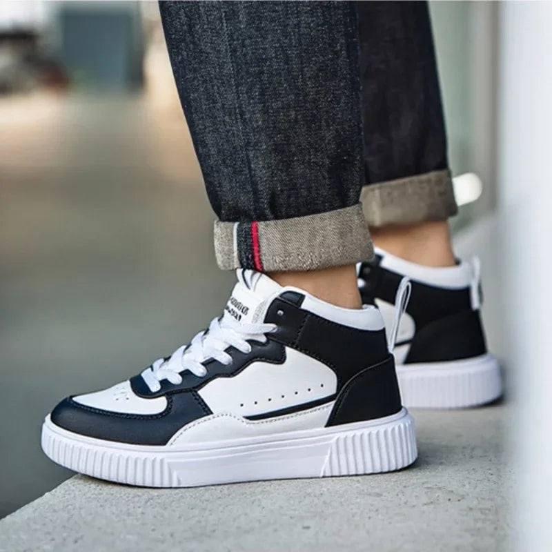 YRZL Casual Shoes for Men Sneakers Breathable PU Leather White Shoes Unisex Comfortable Walking Sport Shoes for Man