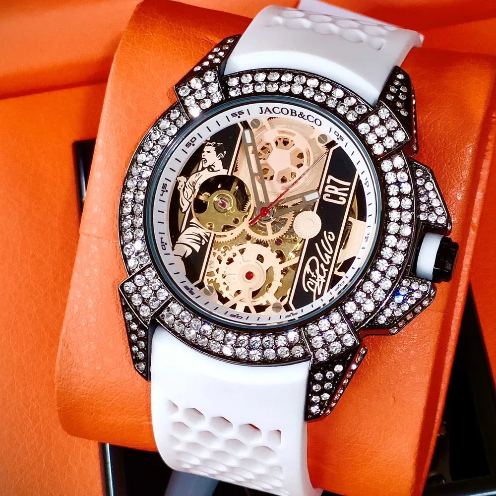 TOP Very Hot Jacob & Co Original Brand Watches For Mens  Full Diamond Automatic Mechanical Wristatch High Quality AAA Clocks
