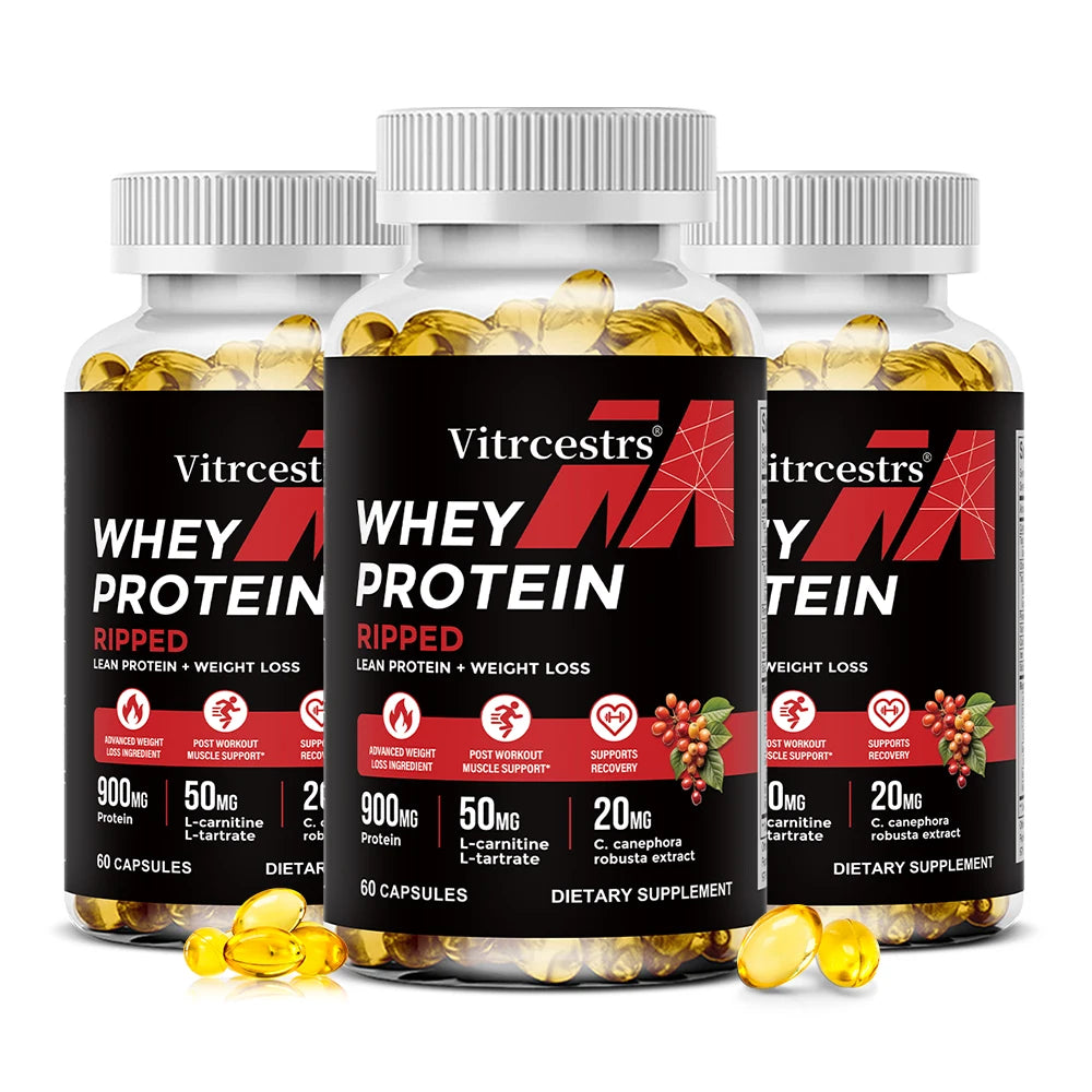 Whey Protein Capsules, 900mg Protein, Post‑Workout Recovery & Muscle Support, Balanced Muscle Health, Immune Support