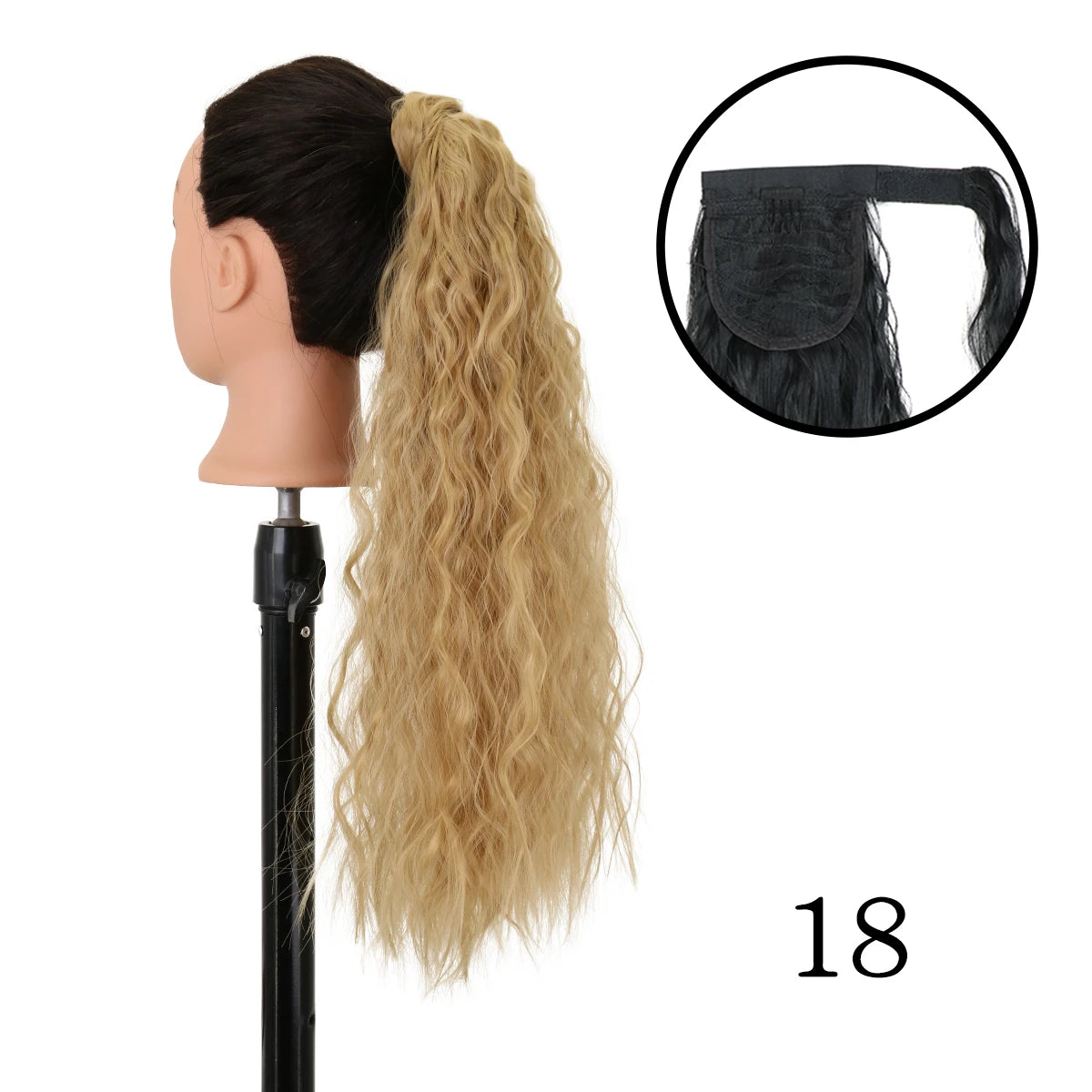 LANSA Synthetic Long Curly Ponytail Natural Puff Wrap Around Clip In Ponytails Hair Extensions Black Brown Ponytail For Women