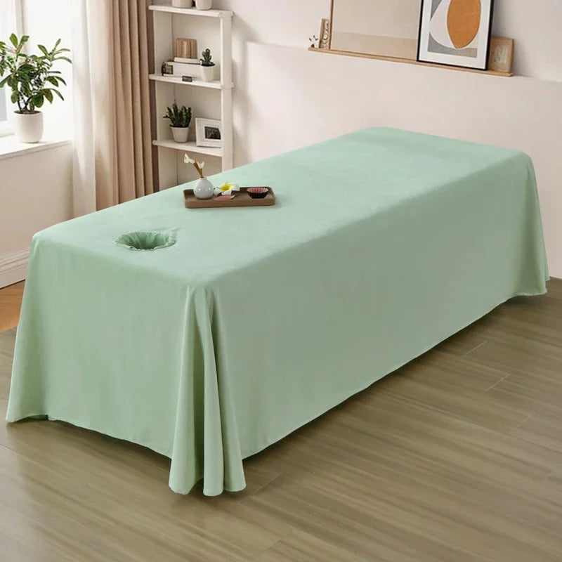 190x300cm Solid Color SPA Bed Full Cover for Beauty Salon Massage Table Sheet Skin-Friendly Massage Bed Cover Sabnanas with Hole