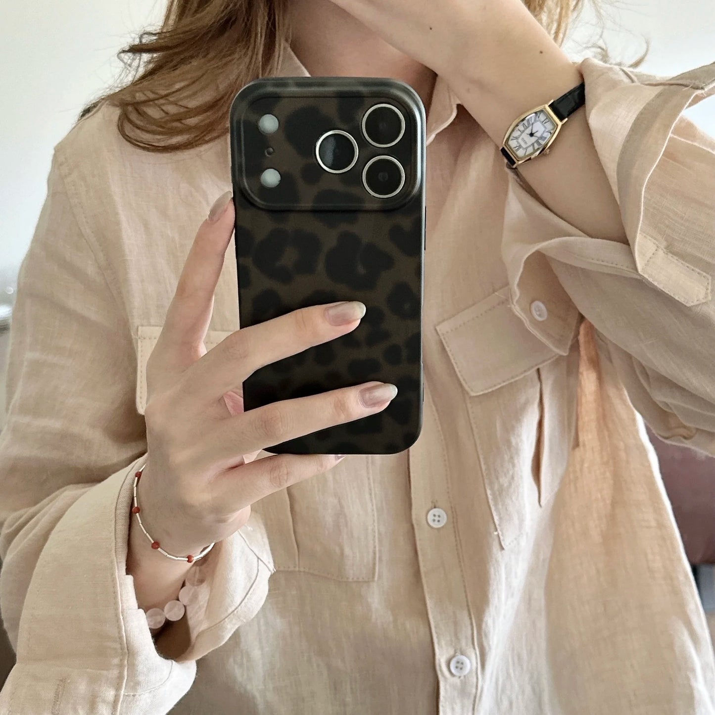 Retro Stylish Amber Color Lamber Pattern Glossy Phone Cover Case for iPhone 17 16 15 14 13 12 Pro Max Plus Air