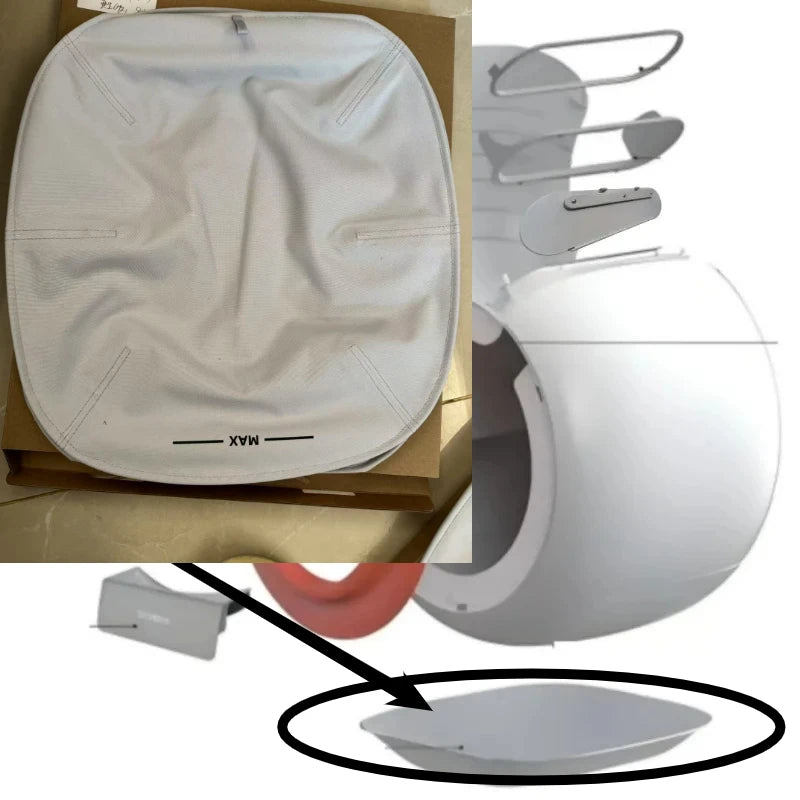 TONEPIE Q-Clean Cat Litter Box Accessories,Mat,Filter Mesh,Bucket Ring,Anti Sand Pedal,Fece Bag Bind Ring,Bin Door and its Frame