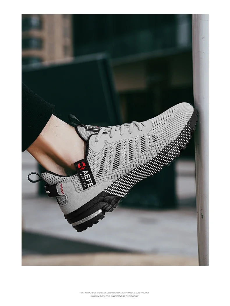 YRZL Men Casual Sport Shoes Breathable Lightweight Sneakers Outdoor Mesh Running Shoes Athletic Jogging Tenis Walking Shoes Man