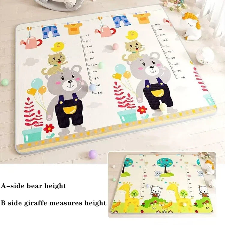Thicken 1cm/0.5cm Baby Crawling Play Mats 200*180cm Folding Mat Carpet Play Mat for Children's Safety Rug Toys Gift Have Creases