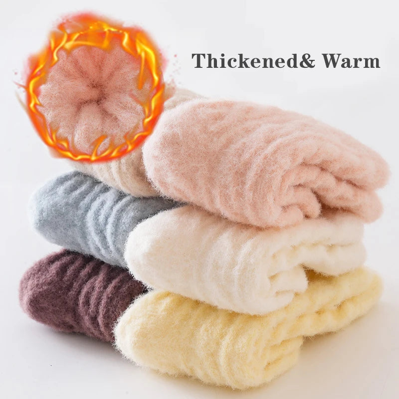 3 Pairs/Lot Winter Warm Baby Mid Tube Socks Soft Thickned Newborn Long Socks Solid Color Toddler Socks For Boysd And Girls