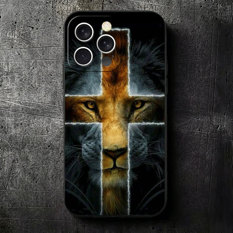 God Jesus Pray Cross Bible Soft Phone Case for iPhone 16 16E 17 Air 15 Pro Max 14 Plus 13 Mini 11 12 7 Black Cover Back Shell